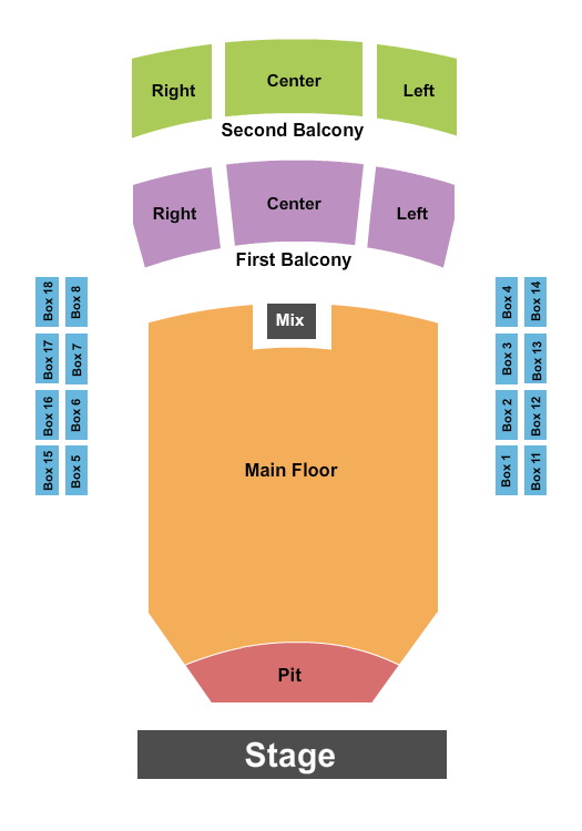 Prairie Home Alliance Theater At Peoria Civic Center SIX Seating Chart